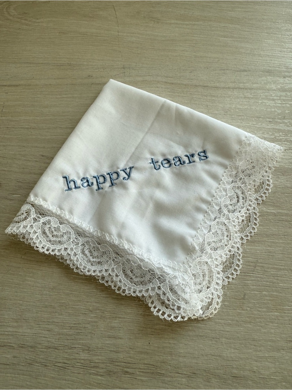 NIB La Gartier Happy Tears Wedding Handkerchief